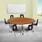 Flash Furniture Mobile 60" Circle Wave Oak Table Set-14" Chairs XU-GRP-14CH-A60-HCIRC-OAK-T-P-CAS-GG - alternate 1